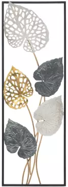Metalowa dekoracja wisząca z wzorem liści Mauro Ferretti Ory -A-, 31x90 cm