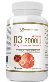 PROGRESS LABS Vitamin D3 2000IU + Prebiotic - 120caps.