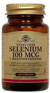 SOLGAR Selenium 100mcg Yeast Free - 100tabs.