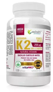 WISH Pharmaceutical Vitamin K2 Mk-7 Natto 200mcg - 120capsWitaminy i minerały > Witamina K